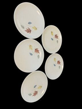 5 Franciscan Gladding Mcbean Autumn Leaves Pattern Bread Plates 6.5”